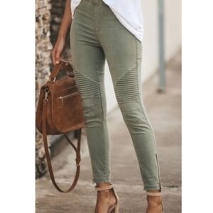 American Eagle Super Super Stretch-X Olive Green High-Rise Jeans.